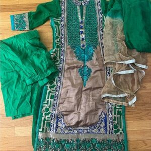 Indian pant suit kameez set